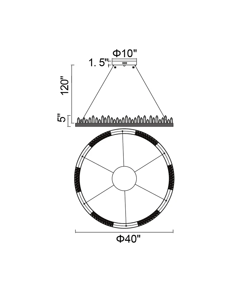 Cwi Lighting 6" Metal Agassiz Led Chandelier