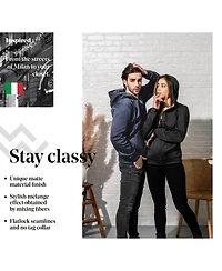 Mio Marino Big & Tall Premium Zip-Up Hoodie for Men with Smooth Silky Matte Finish Cozy Fleece Inner Lining Sweater Hood