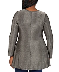 24seven Comfort Apparel Plus Size Scoop Neck Shimmery Tunic Top