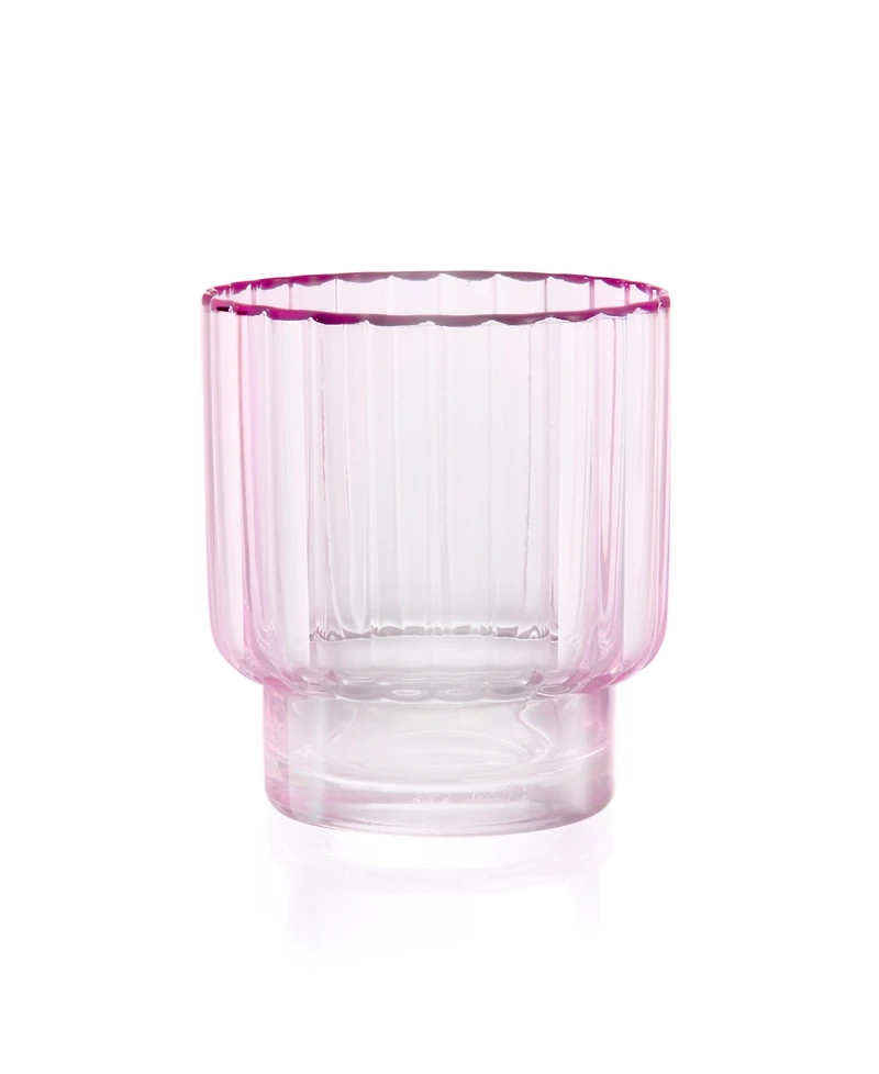 Qualia Glass Cranberry Double Old-Fashioned Glasses, Set of 4