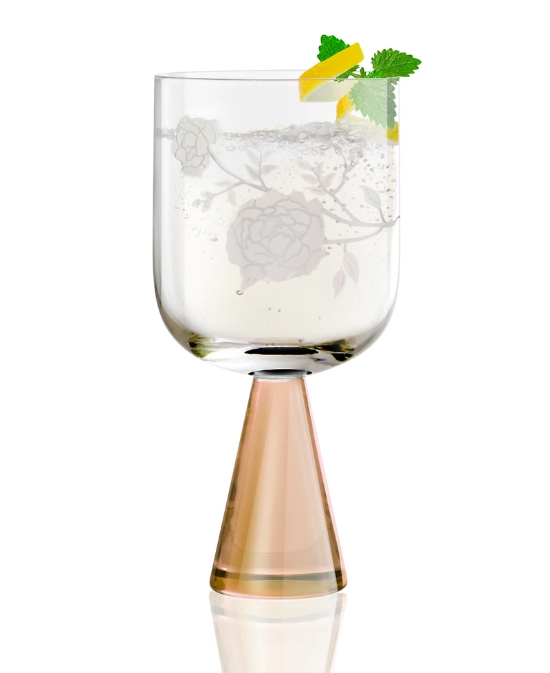 Qualia Glass Peony Goblets, Set of 2