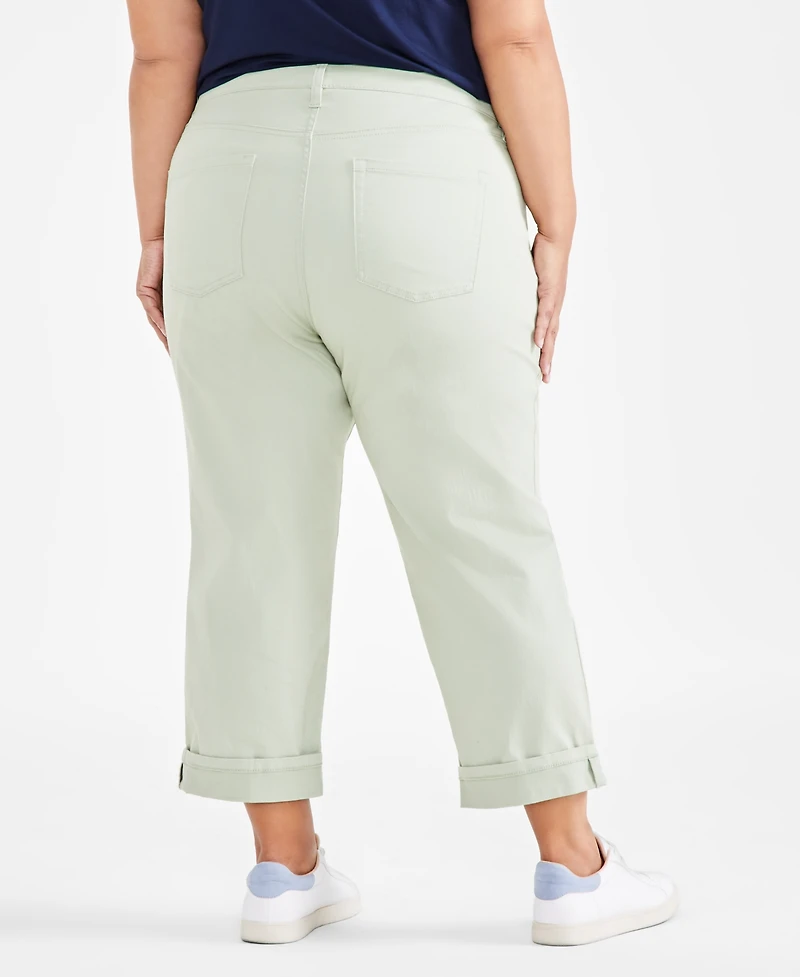 Style & Co Plus Curvy Roll-Cuff Capri Jeans, Created for Macy's