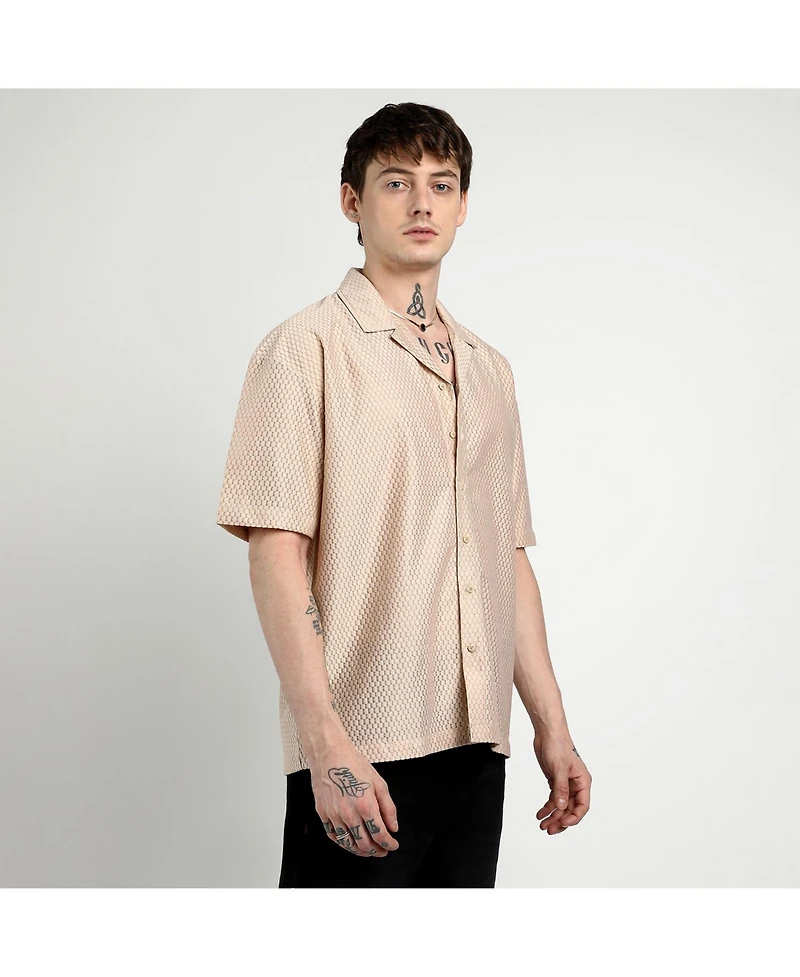 Campus Sutra Men's Splash Plaid Oversized Shirt