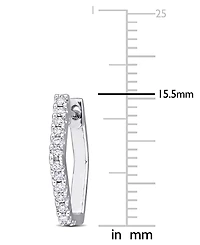 Moissanite Hexagon Small Hoop Earrings (1/3 ct. t.w.) in Sterling Silver, 0.6"