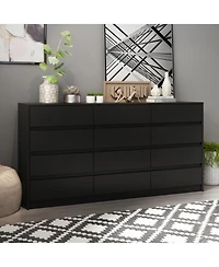 Homsee White Chest of Drawers for Home Storage with 12-Drawer