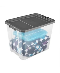 Sterilite 108 Qt. Clear Stacker Storage Container Tote w/ Latching Lid, (4 Pack)