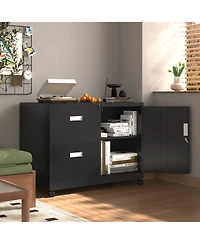 Slickblue Metal Office Cabinet with 2 Drawers and Adjustable Shelves for Versatile Storage Solutions