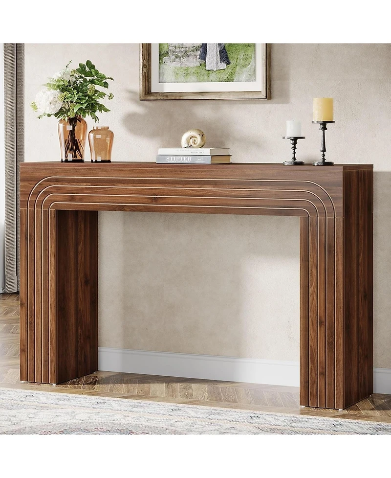 Tribesigns 55-Inch Farmhouse Console Table, Wood Sofa Table Behind The Couch, Modern Entryway Table Accent Table for Living Room, Hallway, Foyer