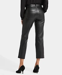 Nydj Women's Faux Leather Straight Ankle Pants