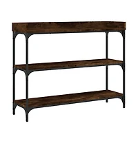 vidaXL Console Table with Shelves Smoked Oak 39.4"x11.8"x31.5"