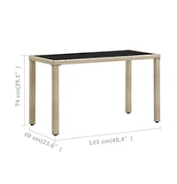 vidaXL Patio Table Gray 48.4"x23.6"x29.1" Poly Rattan