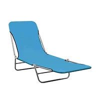 vidaXL Folding Sun Loungers 2 pcs Steel and Fabric Blue