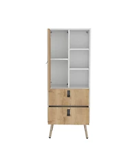 Toka Dresser 52"H Stylish Bedroom Storage Solution with 3 Open Shelves, 2 Drawers, and 1 Door