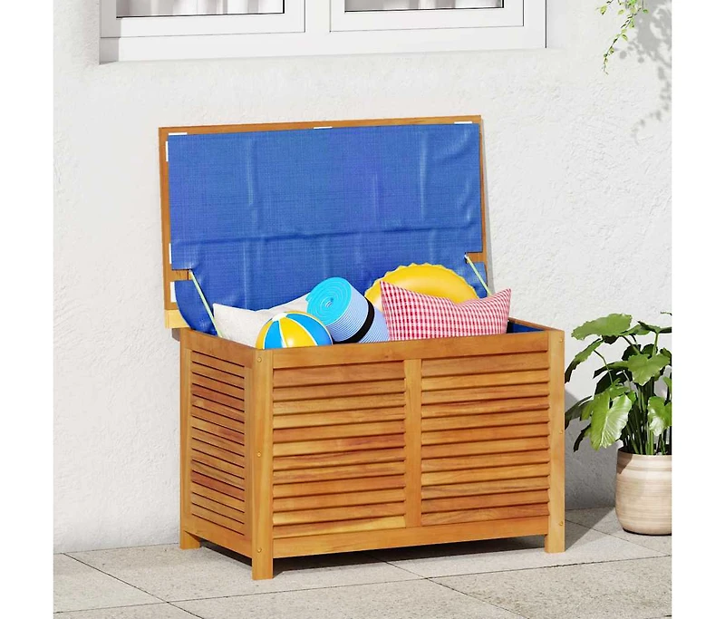 vidaXL Garden Storage Box with Louver 35.4"x19.7"x22" Solid Wood Acacia