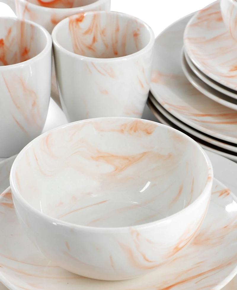Elama Marble 16 Pc. Dinnerware Set, Service for 4