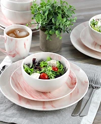 Elama Marble 16 Pc. Dinnerware Set, Service for 4