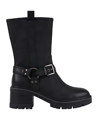 Gc Shoes Women's Knox Buckle Lug Sole Block Heel Mid Calf Boots