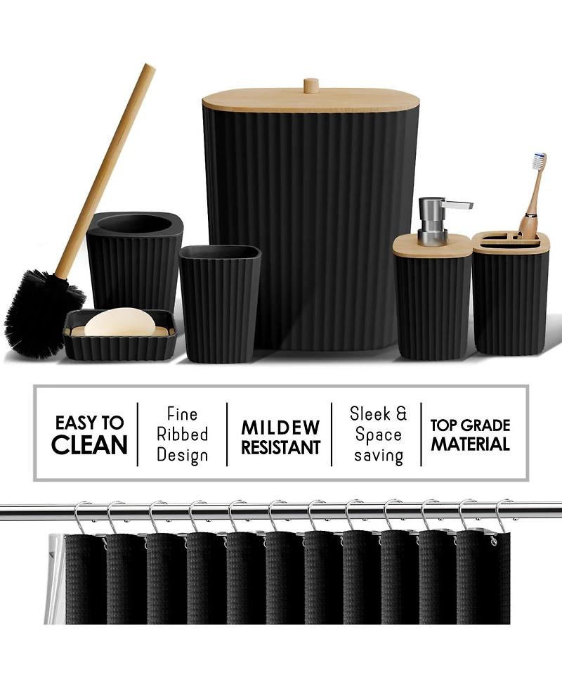 Clara Clark 27 Piece Complete Bathroom, Vanity & Shower Accessories Set - Grey