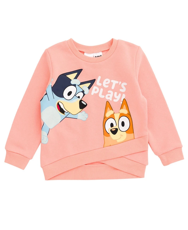 Bluey Girls Fleece Sweatshirt and Jogger Pants Outfit Set to