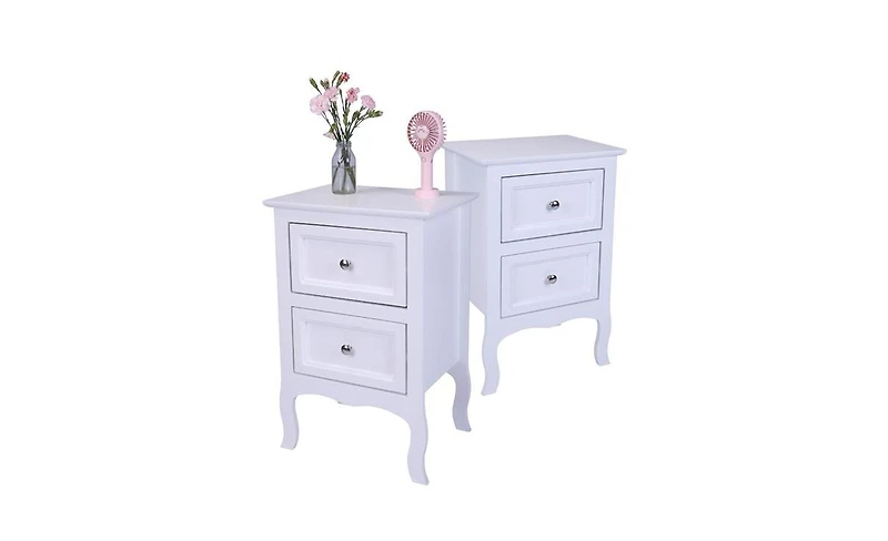 Slickblue 2-Piece Country Style Two-Tier Night Tables Set