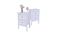 Slickblue 2-Piece Country Style Two-Tier Night Tables Set