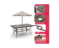 Pamapic Brown 5-Piece Pe Wicker Outdoor Dining Set with Green Cushions