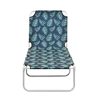 vidaXL Folding Sun Lounger Steel and Fabric Leaves Print