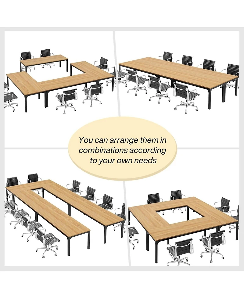 Tribesigns 78.74-Inch Conference Table Set of 2, 13FT Room Table, Large Rectangle Meeting Seminar for 8-10 Person,Long Business T