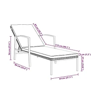 vidaXL Sun Loungers 2 pcs with Table Poly Rattan Gray