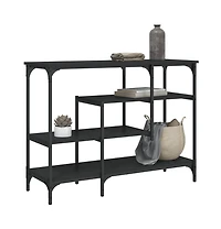 vidaXL Console Table with Shelves Black 39.4"x13.8"x29.5"