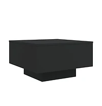 vidaXL Coffee Table with Led Lights Black 21.7"x21.7"x12.2"