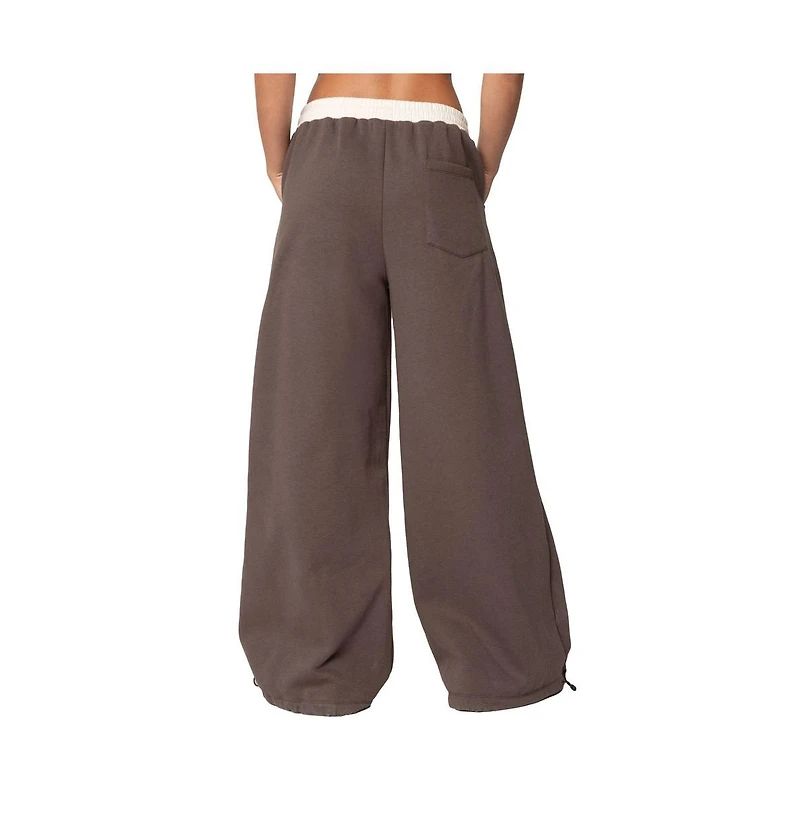 Edikted Womens Mikki Wide Leg Sweatpants