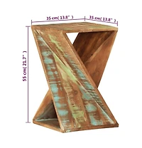Side Table 13.8"x13.8"x21.7" Solid Wood Reclaimed