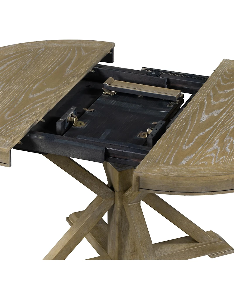 Slickblue Retro Extendable Dining Table with 12-Inch Leaf for Functional Dining and Living Room Spaces