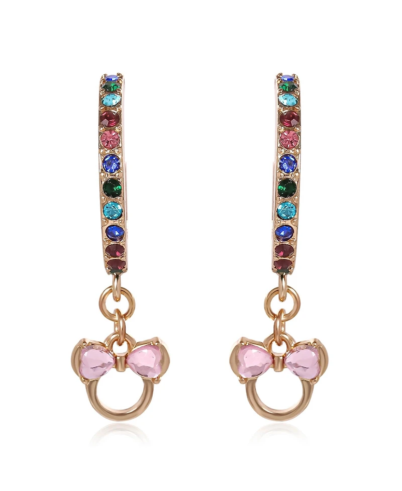 Disney Minnie Mouse Charm Dangle Hoop Earrings