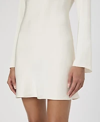 French Connection Women's Ennis Satin Long Sleeve Mini Dress