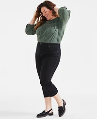 Style & Co Plus Mid-Rise Curvy-Fit Cropped Jeans, Exclusively at Macy's