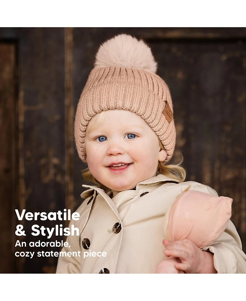 KeaBabies 2pk Baby Hats, Beanies, Newborn Hats for Girls, Boys, Winter Hat, 0-6 Months Infant Hat