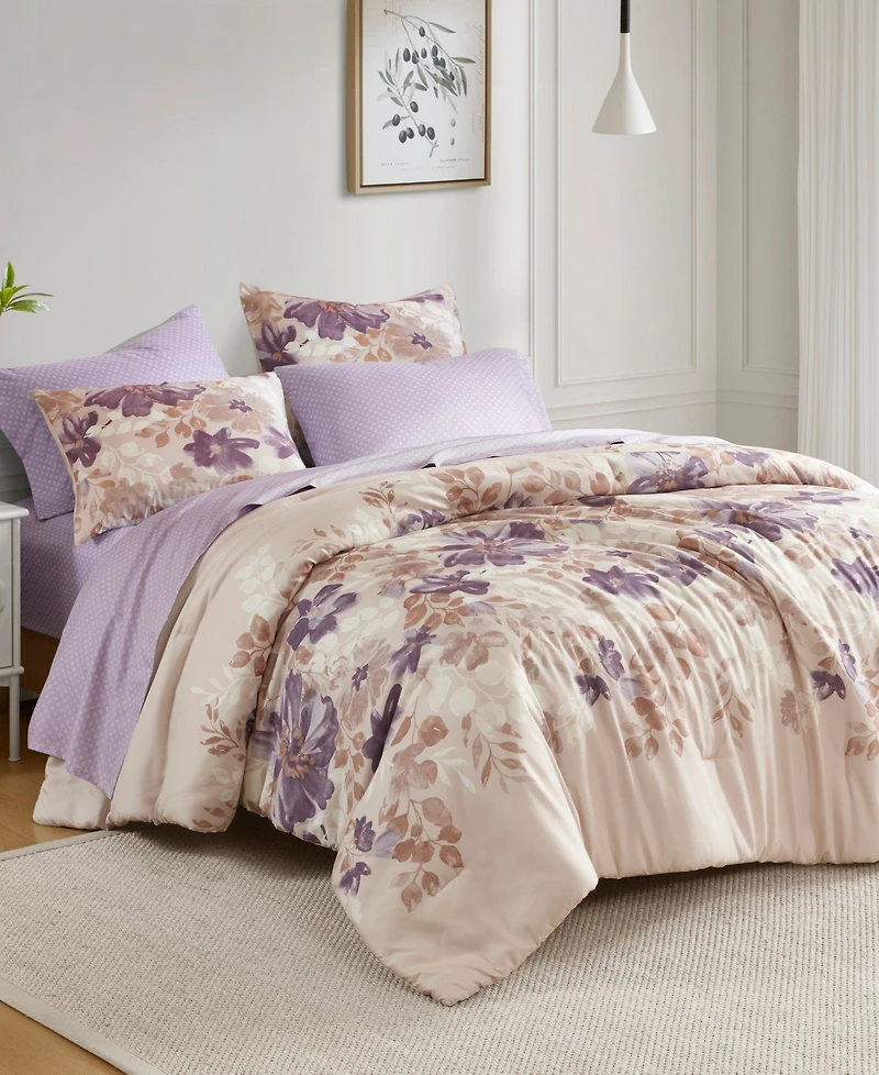 Madison Park Essentials Luna Floral 5-Pc. Comforter, Twin