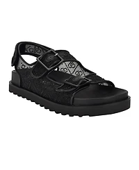 Guess Women's Frella Two Band Embellished Footbed Sandals