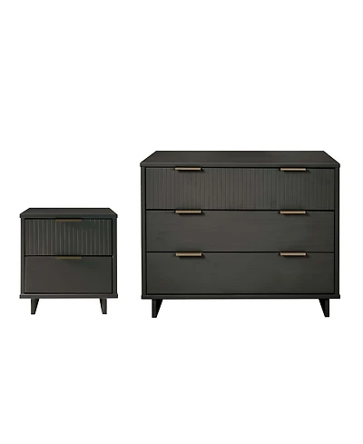 Manhattan Comfort Granville 2-Piece 3-Drawer Standard Dresser and 2-Drawer Nightstand Set