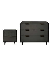 Manhattan Comfort Granville 2-Piece 3-Drawer Standard Dresser and 2-Drawer Nightstand Set