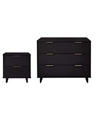 Manhattan Comfort Granville 2-Piece 3-Drawer Standard Dresser and 2-Drawer Nightstand Set