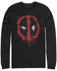 Fifth Sun Men's Deadpool Splatter Icon Long Sleeve T-Shirt