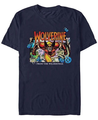 Fifth Sun Men's Mvl Wolverine Butterflies Short Sleeve T-Shirt