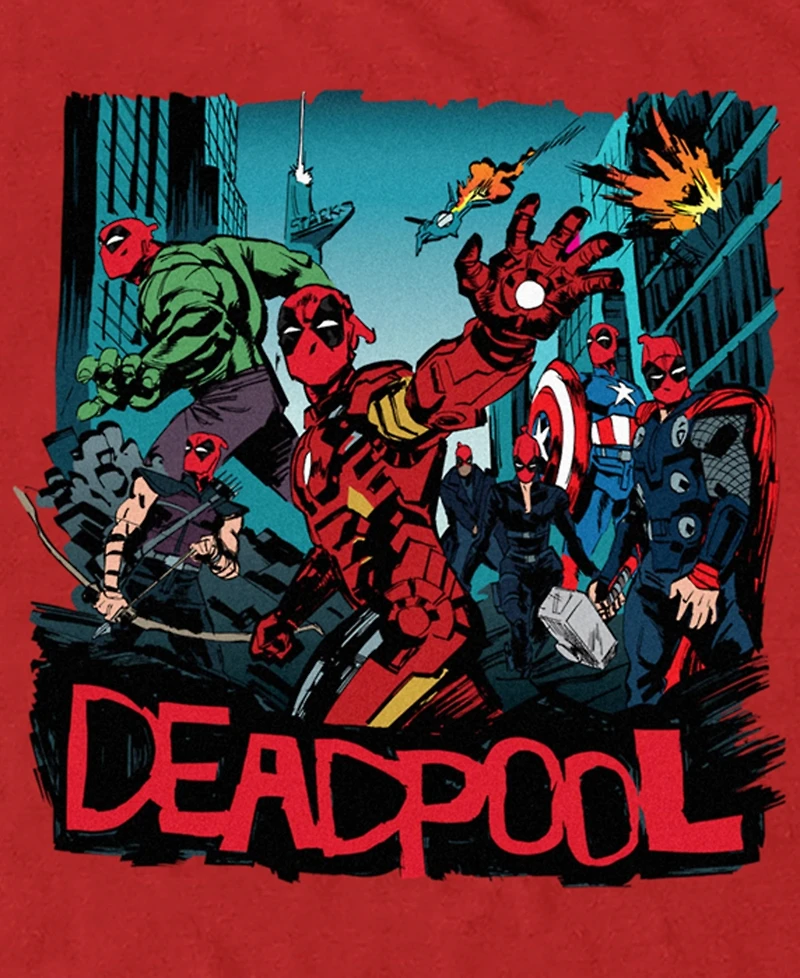 Fifth Sun Men's Deadpoop Like Avengers Short Sleeve T-Shirt