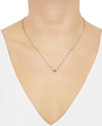 2-Pc. Set Lab-Created Pink Sapphire (3/4 ct. t.w.) & Lab-Created White Sapphire (1-7/8 ct. t.w.) Pendant Necklace & Matching Stud Earrings in 14k Gold