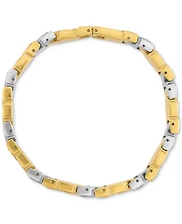 Esquire Men's Jewelry Diamond Chevron Link Bracelet (1/4 ct. t.w.) in Stainless Steel & Gold-Tone Ion-Plate, Exclusively at Macy's