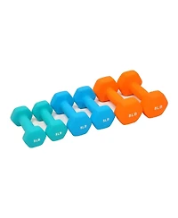 BalanceFrom Fitness 3, 5, and 8 Pound Neoprene Coated Dumbbell Set with Stand