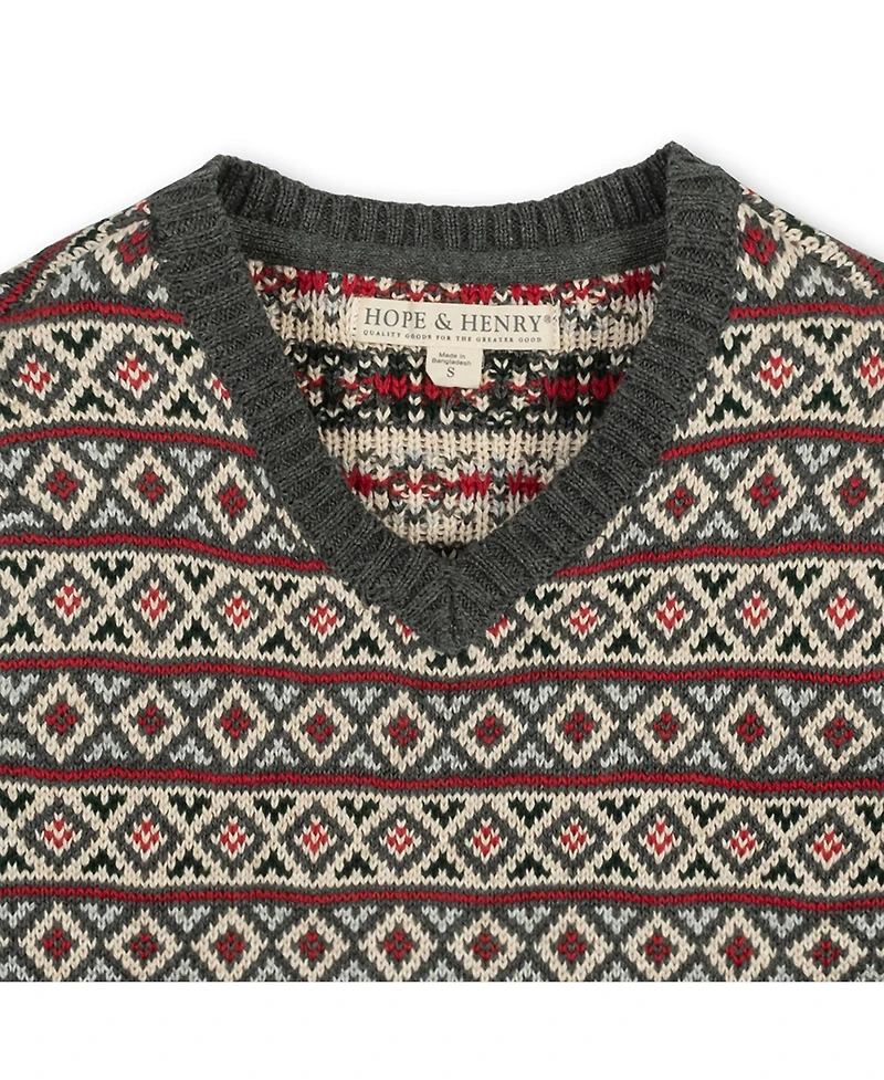 Hope & Henry Baby Boys V-Neck Intarsia Sweater Vest
